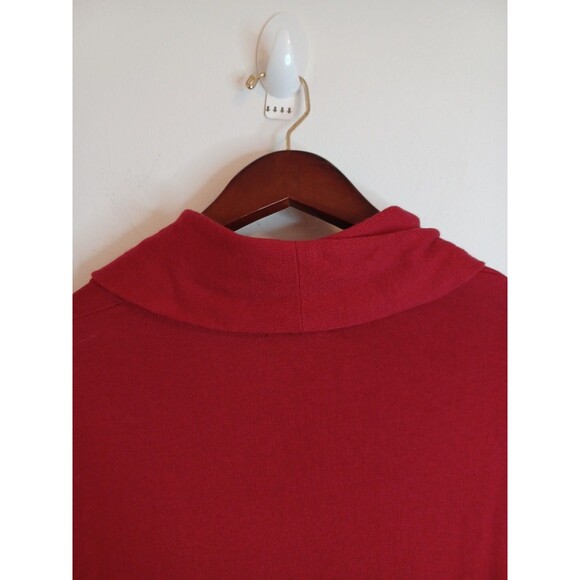J. Jill Pullover Turtleneck Sweater M Red Longsleeve Knit Stretchy Lagenlook - Picture 5 of 11